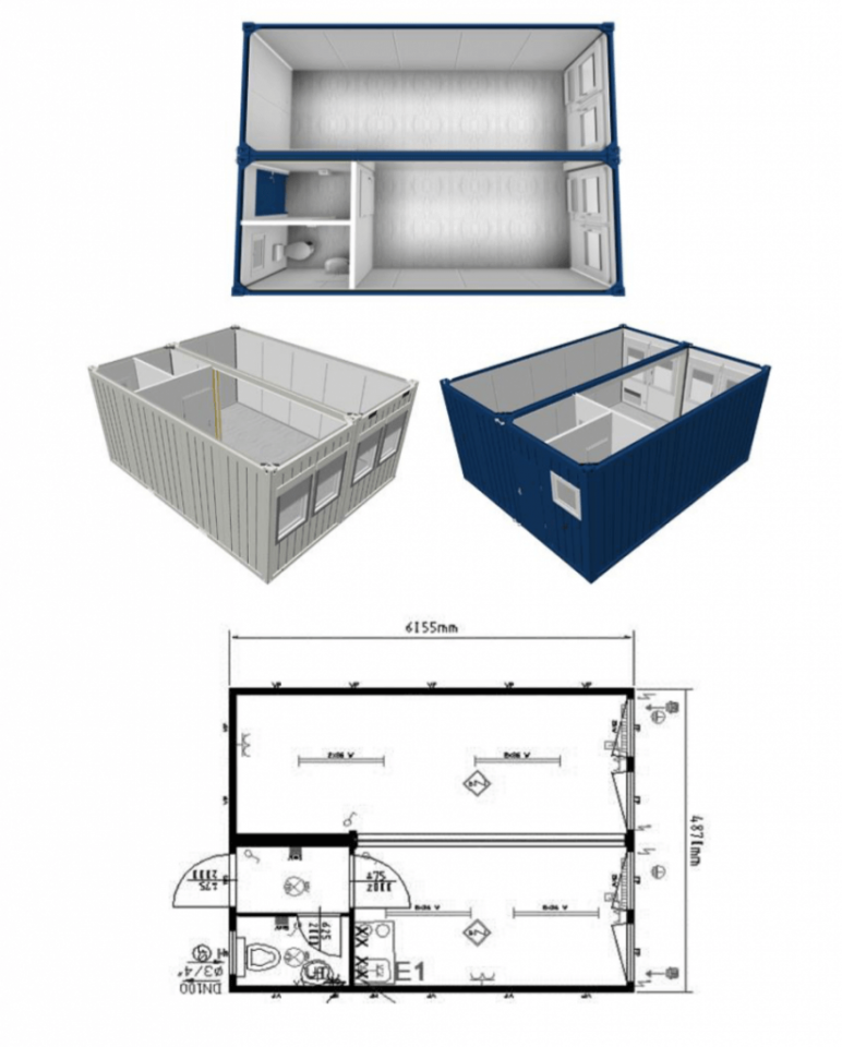 20 Fuss Duo- Bürocontaineranlage, fabrikneu – Bild 7