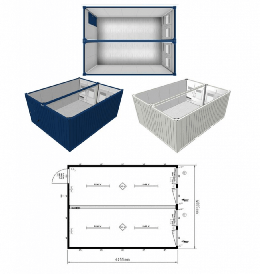 20 Fuss Duo- Bürocontaineranlage, fabrikneu – Bild 8