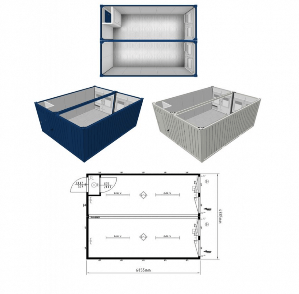 20 Fuss Duo- Bürocontaineranlage, fabrikneu – Bild 4