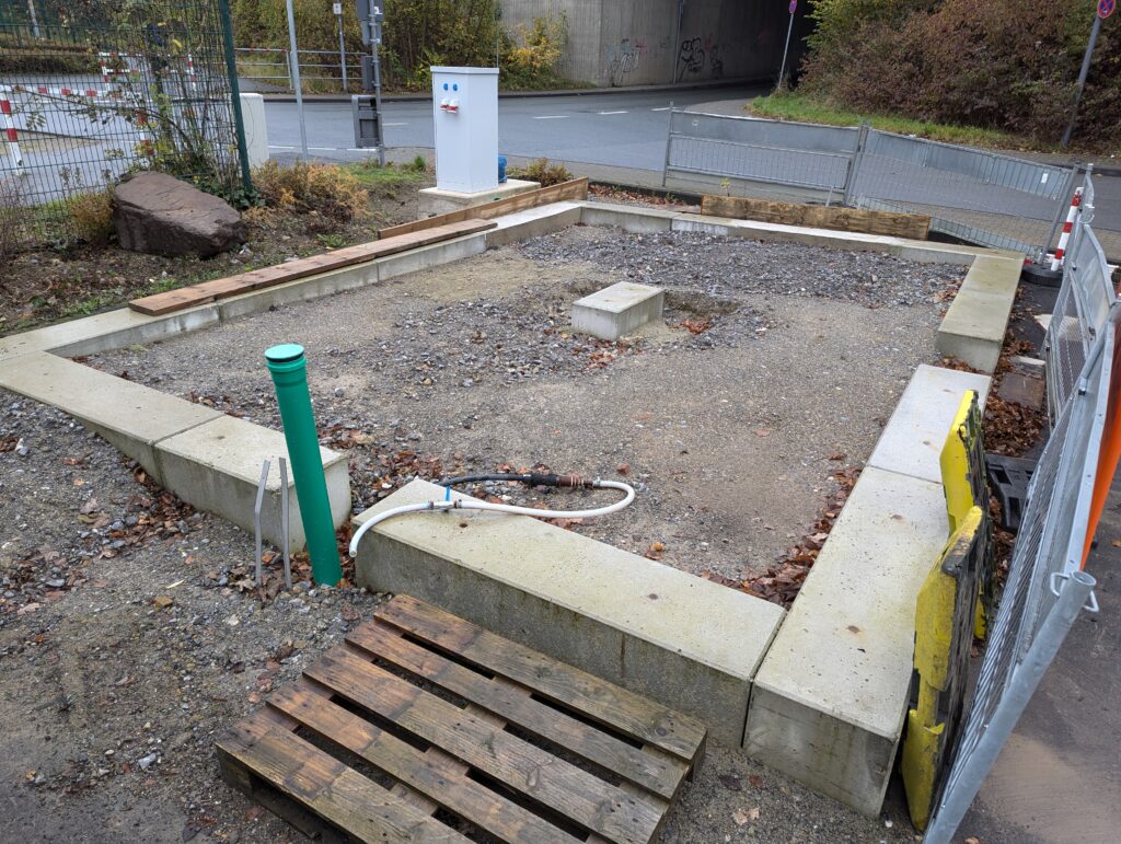 Fundament für Containeranlage